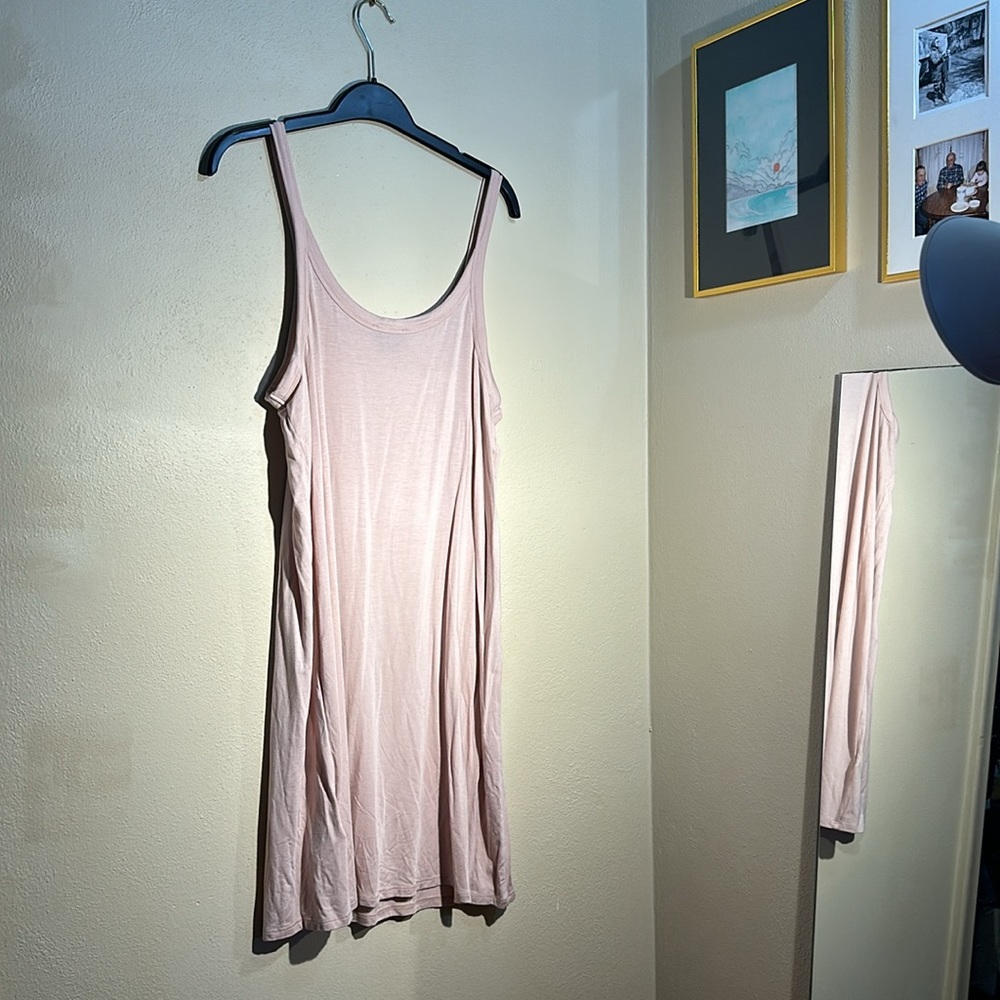 NWOT J. Crew blush pink spaghetti straps knee length dress sz M sleep beach cozy